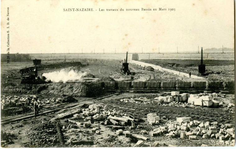 Saint-Nazaire. - Les Travaux du nouveau Bassin en Mars 1903 (N°26)