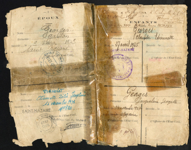 Livret de famille de Gaston Georges