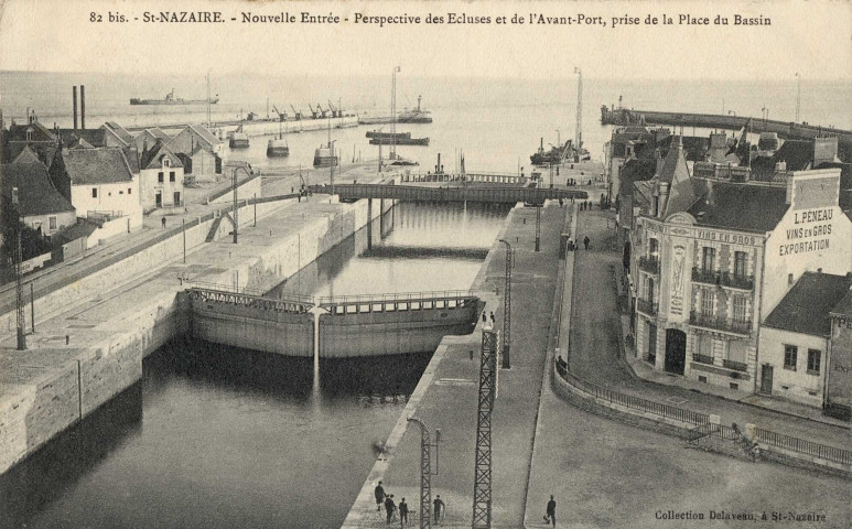 St-Nazaire.- Nouvelle Entrée - Perspective des Ecluses et de l'Avant-Port, prise de la place du Bassin (N°82 bis) / Delaveau