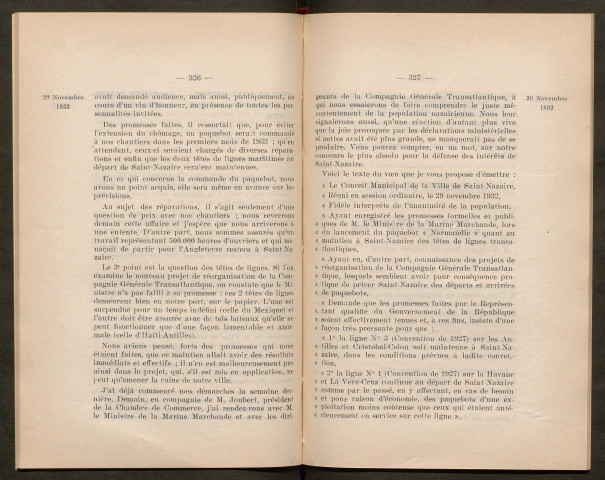 Séance ordinaire du 29 novembre 1932 - pages 323-398