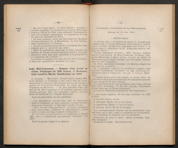 Séance ordinaire du 4 août 1914 - pages 165-185