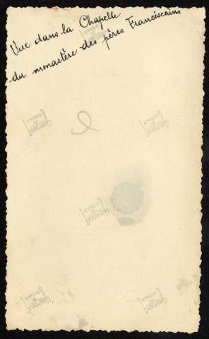 Vue dans la Chapelle du monastère des Pères Franciscains