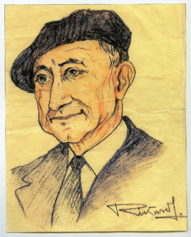 Photocopie du portrait dessiné de Pierre Zollet [1950-1960]