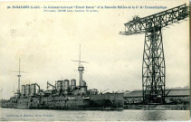 Saint-Nazaire. - Le Croiseur-Cuirassé "Ernest-Renan" et la Nouvelle Mâture de la Cie Gle Transatlantique (N°91)