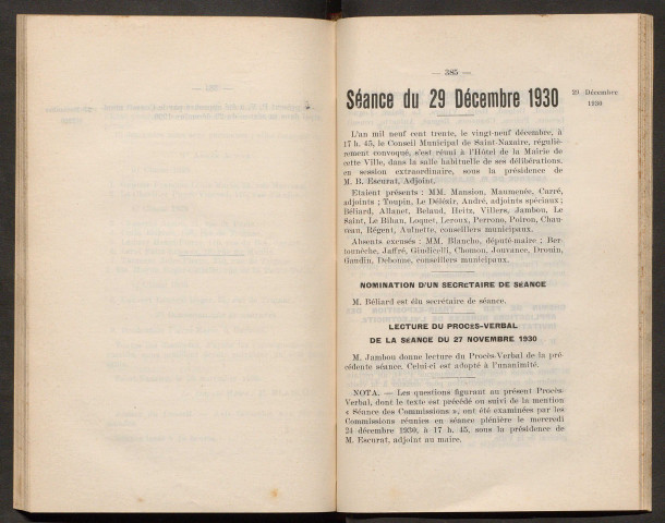 Séance du 29 décembre 1930 - pages 385-420