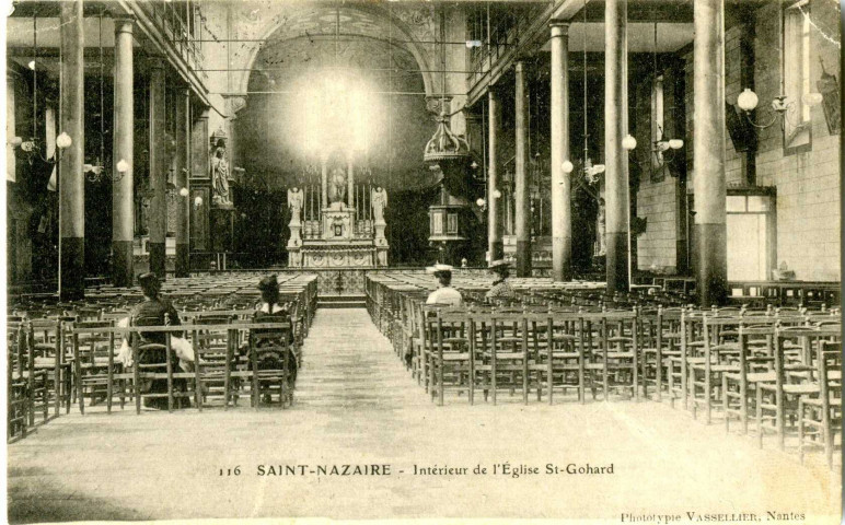 Saint-Nazaire. - Intérieur de l'Eglise St-Gohard (N°116)