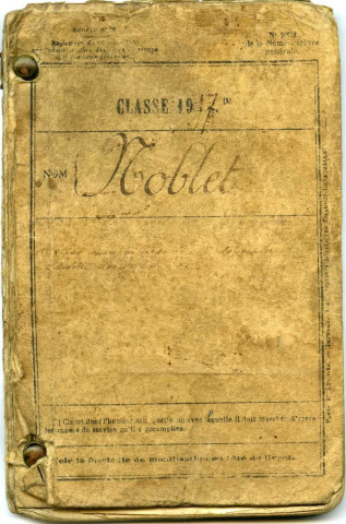 Archives personnelles du soldat Paul Noblet pendant la Première Guerre mondiale