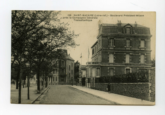 Saint-Nazaire (Loire-Inf.) - Boulevard Président-Wilson près la Compagnie Générale Transatlantique (N°158)