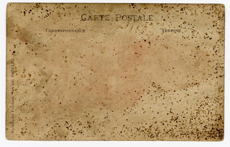 Carte postale de trois gymnastes en tenue, de l'Avant-Garde, dont Louis Lefort à droite (recto-verso)