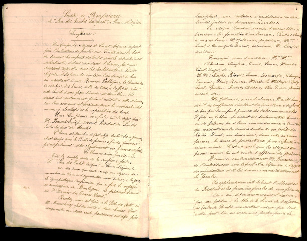 Sou des écoles laïques, comptes rendus des réunions : registre.