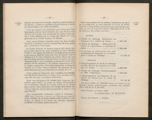 Séance extraordinaire du 8 mars 1931 - pages 83-96