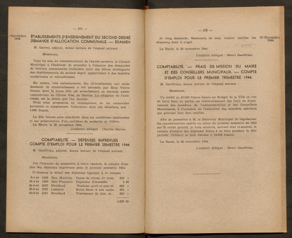 Séance du 30 novembre 1944 - pages 172-178