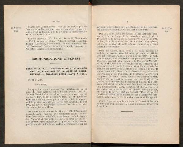 Séance ordinaire du 29 février 1928 - pages 1-55