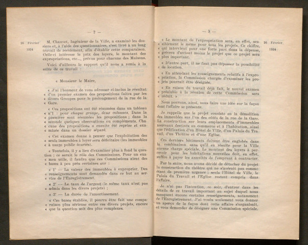 Séance des commissions municipales du 3 février 1934 - pages 1-6
