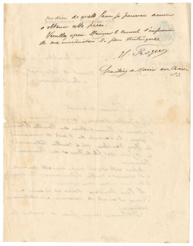 Deux courriers de la mairie du Croisic à destination du consul d'Espagne à Saint-Nazaire concernant des demandes d'actes de naissance