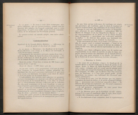 Séance ordinaire du samedi 29 novembre 1913 - pages 441-532
