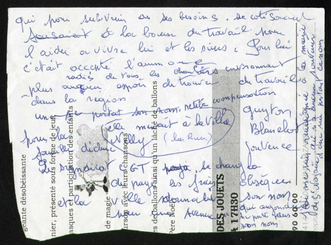 Contexte du suicide de Gaston Georges et récit de ses obsèques : notes manuscrites.