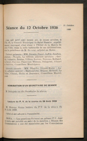 Séance du 12 octobre 1936 - pages 339-388