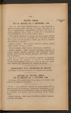 Séance du 5 décembre 1944 - pages 179-196