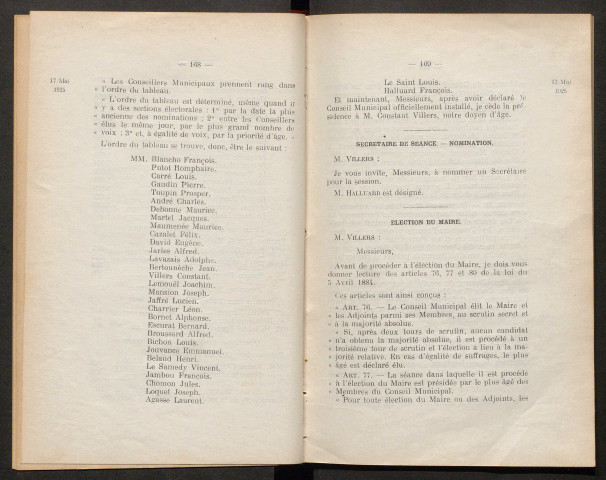 Séance ordinaire du 17 mai 1925 - pages 165-175