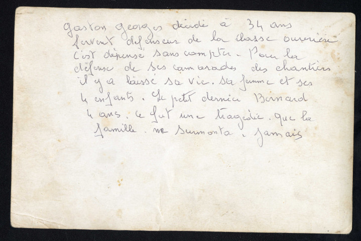 Gaston Georges veillé par ses collègues syndicalistes