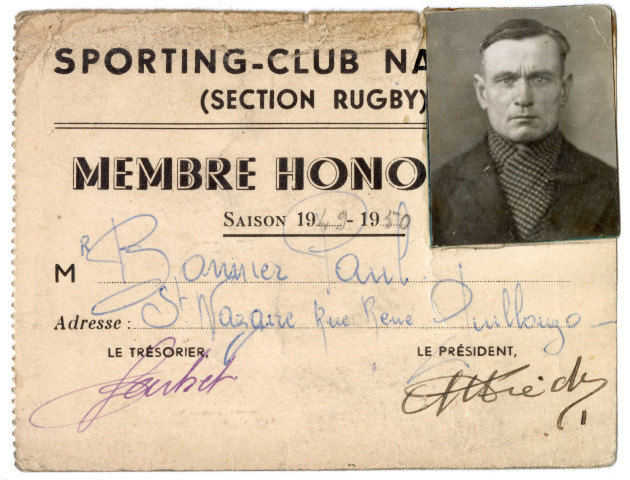 Sporting Club Nazairien, adhésion : cartes d'adhérent pour les saisons 1949-1950 et 1950-1951