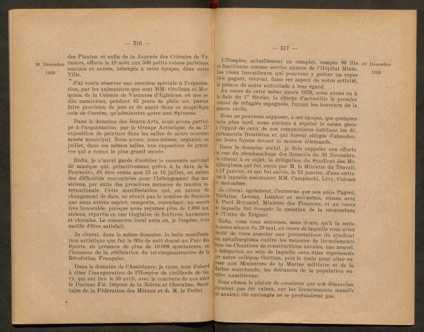 Séance du 30 décembre 1939 - pages 513-561