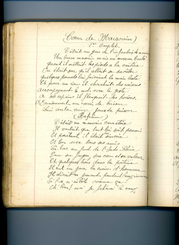 Carnet de chants du soldat Constant Corbillé