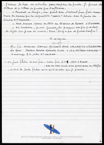 Souvenirs de Gaëtan Lecheval (fils), enfant pendant la Seconde Guerre mondiale : témoignage manuscrit sur la période de la guerre et de la Libération.