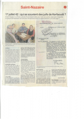 17 juillet 1942 : qui se souvient des Juifs de Kerfaouët. Ouest-France (17 juillet 2012)